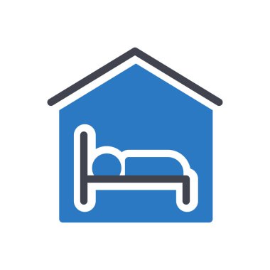 Saydam bir arkaplan üzerinde otel vektör illüstrasyonu. Konsept ve grafik tasarımı için mükemmel kalite semboller..