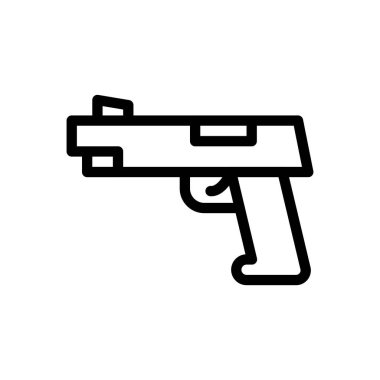 Saydam bir arkaplanda tabanca vektör çizimi. Premium kalite semboller. Konsept ve grafik tasarım için ince çizgi simgesi. 