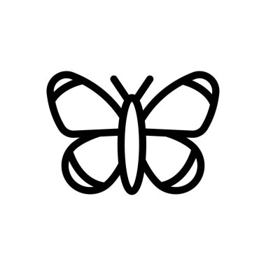 Saydam bir arkaplan üzerinde kelebek vektör çizimi. Premium kalite semboller. Konsept ve grafik tasarım için ince çizgi simgesi.