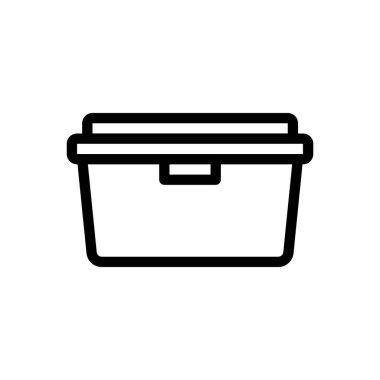 Şeffaf bir arkaplanda kutu vektör çizimi. Konsept ve grafik tasarım için ince çizgi simgesi.. 