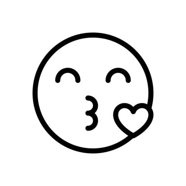 Şeffaf bir arkaplan üzerinde emoji vektör çizimi. Konsept ve grafik tasarım için ince çizgi simgesi.. 