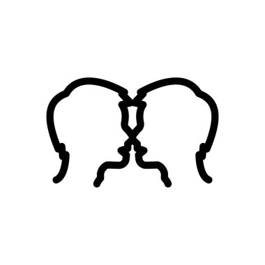 Şeffaf bir arkaplanda öpme vektörü çizimi. Premium kalite semboller. Konsept ve grafik tasarım için ince çizgi simgesi.