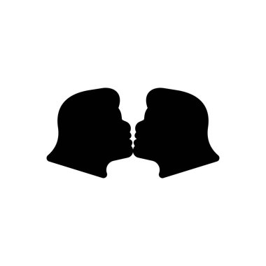 Şeffaf bir arkaplanda öpücükler vektör illüstrasyonu. Konsept ve grafik tasarım simgeleri için kaliteli semboller.. 