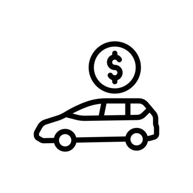 Saydam bir arkaplanda dolar vektör illüstrasyonu. Premium kalite semboller. Konsept ve grafik tasarım için ince çizgi simgesi..