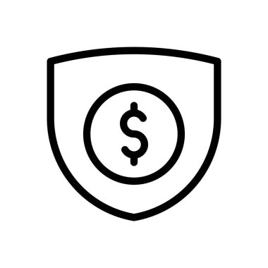 Saydam bir arkaplanda dolar vektör illüstrasyonu. Premium kalite semboller. Konsept ve grafik tasarım için ince çizgi simgesi..