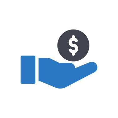 Saydam bir arkaplanda dolar vektör illüstrasyonu. Konsept ve grafik tasarım simgeleri için kaliteli semboller..