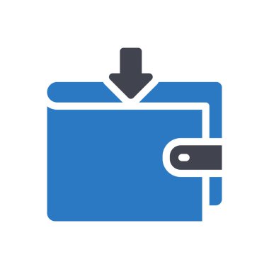 Saydam bir arkaplanda cüzdan vektör illüstrasyonu. Konsept ve grafik tasarım için kaliteli semboller..