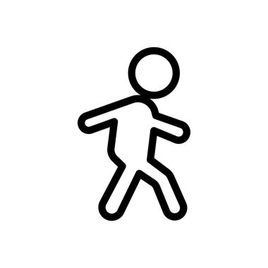 Şeffaf bir arkaplanda yürüyen vektör çizimi. Premium kalite sembolleri. Konsept ve grafik tasarım için ince çizgi simgesi.