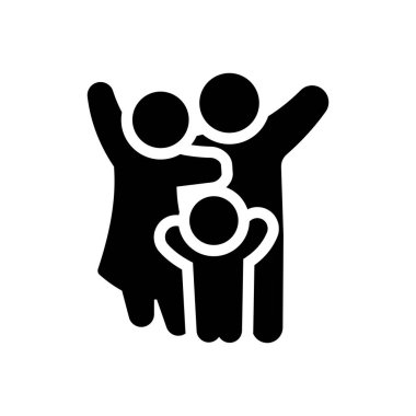 Şeffaf bir arkaplan üzerinde aile vektör illüstrasyonu. Konsept ve grafik tasarımı için özel kalite semboller.. 