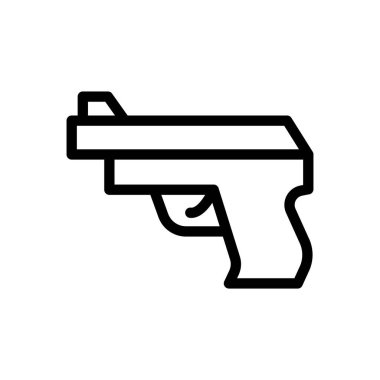 Saydam bir arkaplanda tabanca vektör çizimi. Premium kalite semboller. Konsept ve grafik tasarım için ince çizgi simgesi.