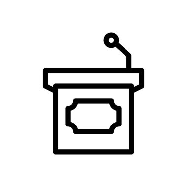 Şeffaf bir arkaplanda podyum vektör çizimi. Konsept ve grafik tasarım için ince çizgi simgesi.. 