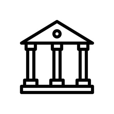 Saydam bir arkaplan üzerinde adliye vektör illüstrasyonu.Premium kalite sembolleri. Konsept ve grafik tasarım için ince çizgi simgesi. 