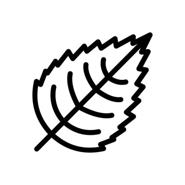 Şeffaf bir arkaplanda yaprak vektör çizimi. Konsept ve grafik tasarım için ince çizgi simgesi..