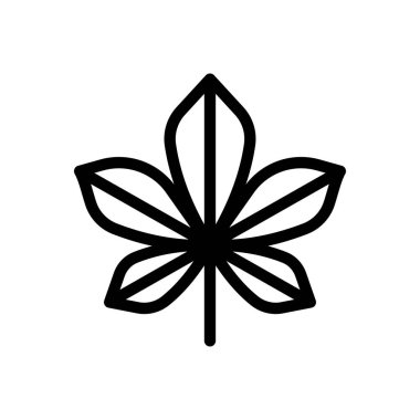 Şeffaf bir arkaplanda yaprak vektör çizimi. Konsept ve grafik tasarım için ince çizgi simgesi.. 