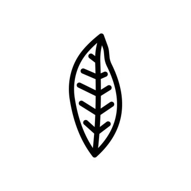 Şeffaf bir arkaplanda yaprak vektör çizimi. Konsept ve grafik tasarım için ince çizgi simgesi.. 