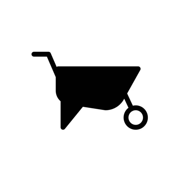 Wheelbarrow Vector Illustration Transparent Background Premium Quality Symbols Glyphs Icon — Stock Vector
