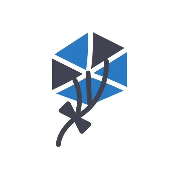 Kite Vector Illustration Transparent Background Premium Quality Symbols Glyphs Icon — ストックベクタ