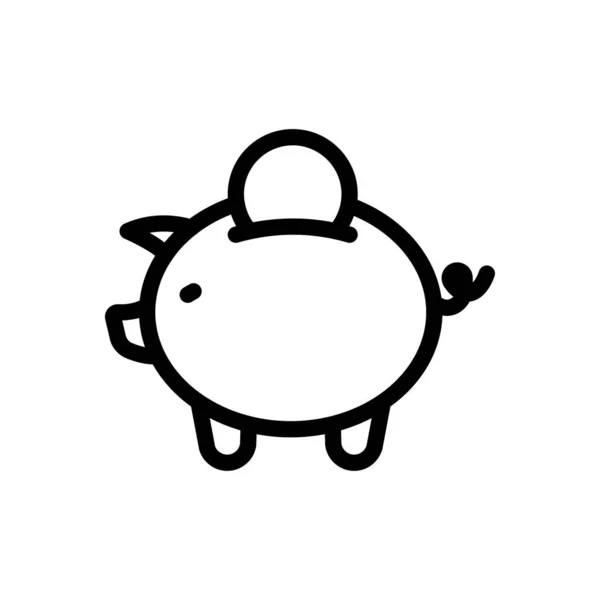 Illustration Vectorielle Piggy Sur Fond Transparent Symboles Qualité Premium Icône — Image vectorielle