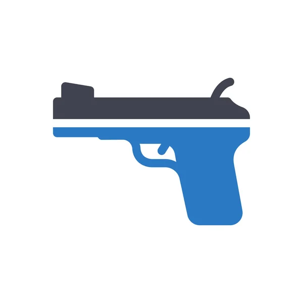 Vektorová Ilustrace Pistole Průhledném Pozadí Symboly Prvotřídní Kvality Ikona Glyfy — Stockový vektor