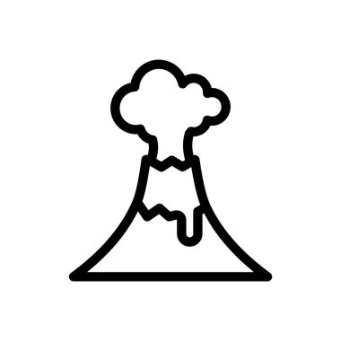 Saydam bir arkaplanda volkan vektör çizimi. Premium kalite semboller. Konsept ve grafik tasarım için ince çizgi simgesi. 