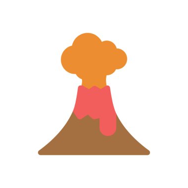 Saydam bir arkaplan üzerinde yanardağ vektör illüstrasyonu. Konsept ve grafik tasarımı için premium kalite simgeleri..