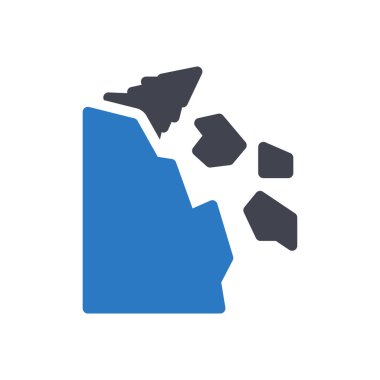 rockfall vector illustration on a transparent background.Premium quality symbols.Glyphs icon for concept and graphic design. 