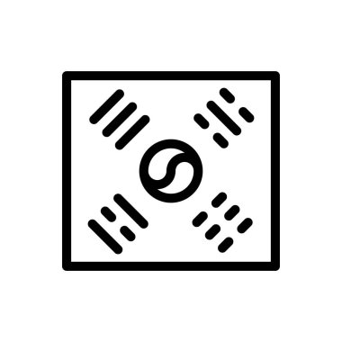 Şeffaf bir arkaplanda bayrak vektör çizimi. Konsept ve grafik tasarımı için ince çizgi simgesi..