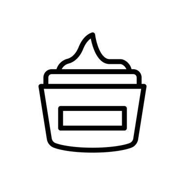 Şeffaf bir arkaplanda krem vektör çizimi. Konsept ve grafik tasarım için ince çizgi simgesi.. 