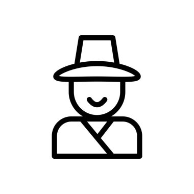 korea vector illustration on a transparent background.Premium quality symbols.Thin line icon for concept and graphic design. 