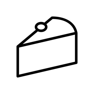 Şeffaf bir arkaplanda pasta vektör çizimi. Konsept ve grafik tasarım için ince çizgi simgesi..