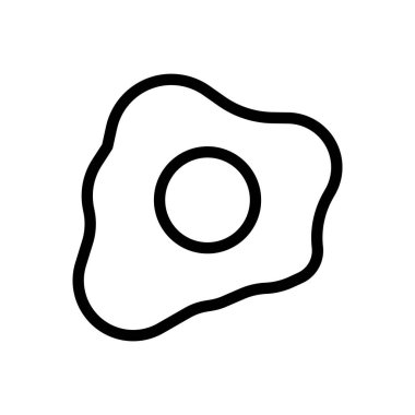 Şeffaf bir arkaplanda omlet vektör çizimi. Konsept ve grafik tasarımı için ince çizgi simgesi.. 