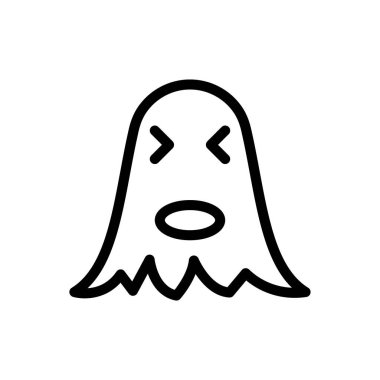Saydam bir arkaplanda hayalet vektör çizimi. Premium kalite semboller. Konsept ve grafik tasarım için ince çizgi simgesi. 