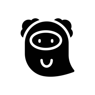 Saydam bir arkaplanda hayalet vektör illüstrasyonu. Konsept ve grafik tasarımı için mükemmel kalite semboller.. 