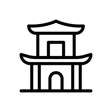 pagoda vector illustration on a transparent background.Premium quality symbols.Thin line icon for concept and graphic design.