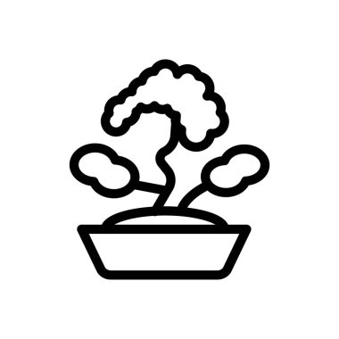 bonsai vector illustration on a transparent background.Premium quality symbols.Thin line icon for concept and graphic design.
