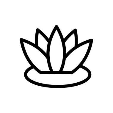 Saydam bir arkaplanda Lotus vektör çizimi. Konsept ve grafik tasarım için ince çizgi simgesi..