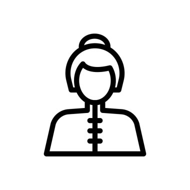 Şeffaf bir arkaplanda kadın vektör çizimi. Premium kalite semboller. Konsept ve grafik tasarım için ince çizgi simgesi..