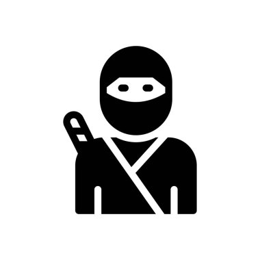 Şeffaf bir arkaplan üzerinde ninja vektör illüstrasyonu. Konsept ve grafik tasarımı için mükemmel kalite semboller.. 