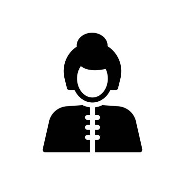 Saydam bir arkaplanda kadın vektör illüstrasyonu. Konsept ve grafik tasarım simgeleri..