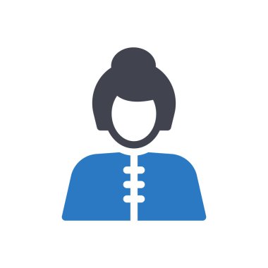 Saydam bir arkaplanda kadın vektör illüstrasyonu. Konsept ve grafik tasarım simgeleri..