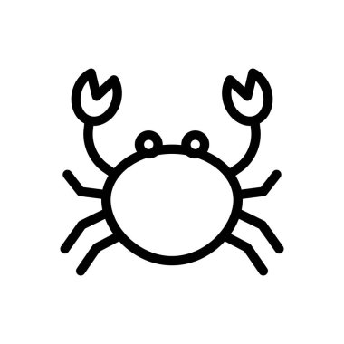 Şeffaf arkaplanda Yengeç vektör çizimi. Konsept ve grafik tasarım için ince çizgi simgesi..