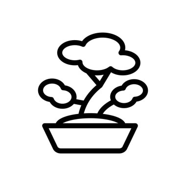 bonsai vector illustration on a transparent background.Premium quality symbols.Thin line icon for concept and graphic design. 