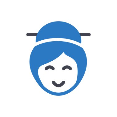 Saydam bir arkaplanda kadın vektör illüstrasyonu. Konsept ve grafik tasarım simgeleri.. 