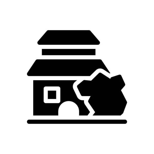 Ilustracja Wektora Budynku Przejrzystym Tle Symbole Jakości Premium Ikona Glifów — Wektor stockowy