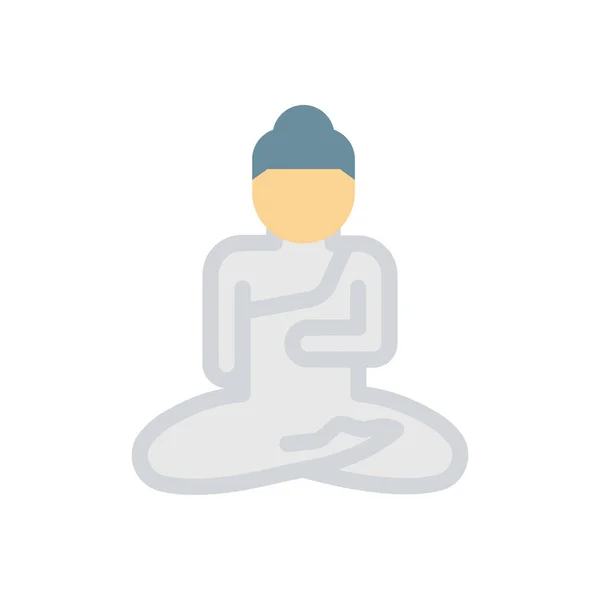 Buddha Vector Illustration Transparent Background Premium Quality Symbols Stroke Icon — Stok Vektör