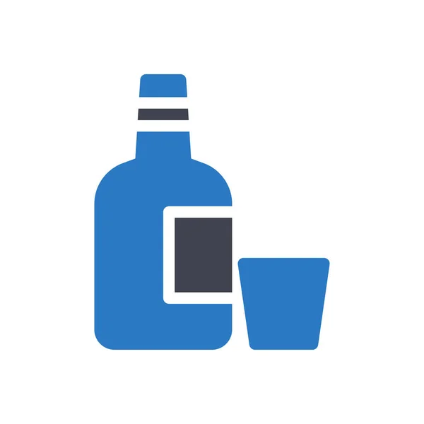 Εικονογράφηση Διάνυσμα Μπουκάλι Ένα Διαφανές Φόντο Premium Συμβολισμούς Ποιότητας Glyphs — Διανυσματικό Αρχείο