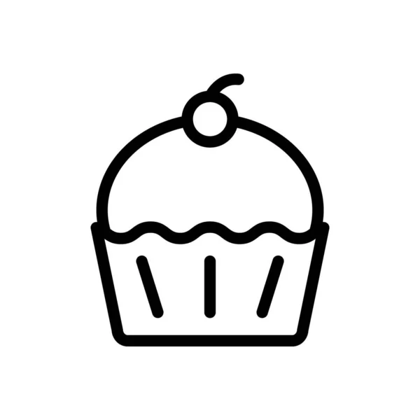Ilustração Vetorial Cupcake Fundo Transparente Símbolos Qualidade Premium Ícone Linha — Vetor de Stock