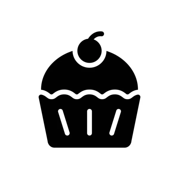 Ilustração Vetorial Cupcake Fundo Transparente Símbolos Qualidade Premium Ícone Glyphs — Vetor de Stock