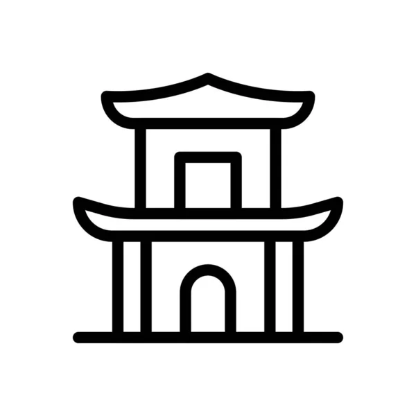 Pagoda Vector Illustration Transparent Background Premium Quality Symbols Thin Line — 스톡 벡터