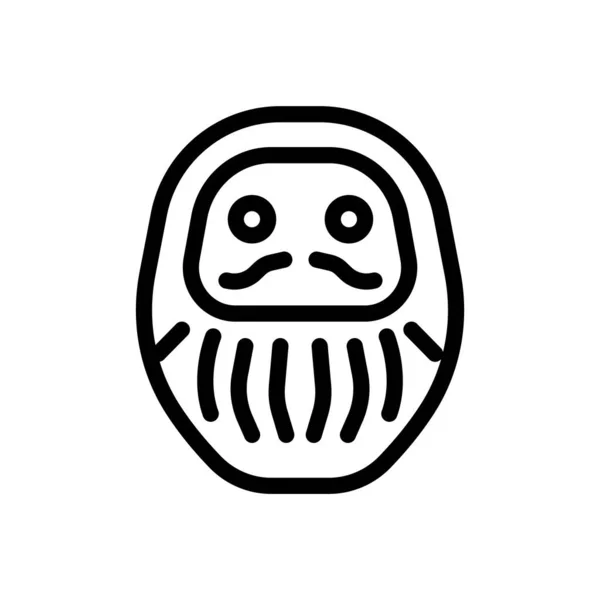 Daruma Vector Illustration Transparent Background Premium Quality Symbols Thin Line — стоковый вектор